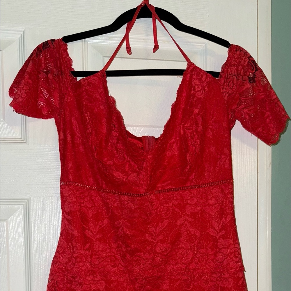 Guess Vibrant Red Lace Dress